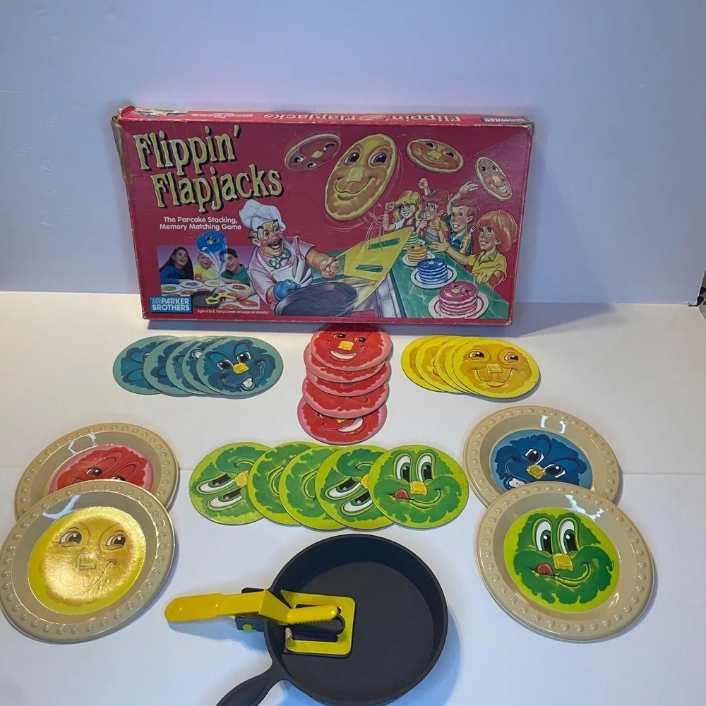 Flippin' Flapjacks Game Vintage Parker Brothers Pancake Stacking Memory Matching
